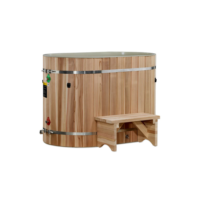 DCT Oval Barrel Tub Cold Plunge (50-P) Pacific Cedar - 3/4 IN-OUT without Motor
