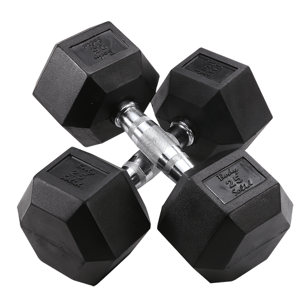 5-50 Pound Rubber Hex Dumbbell Set